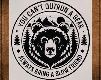 You Can't Outrun a Beer Hiking DTF Transfer Ready to Press, Hiking Heat Transfer for Shirts, Outdoor Hiking UV DTF Sticker