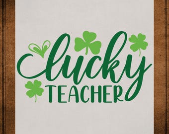 St Patrick's Day Teacher DTF Transfer ready to Press Lucky Teacher Heat Transfer for Shirts Retro Bookworm UV Sticker