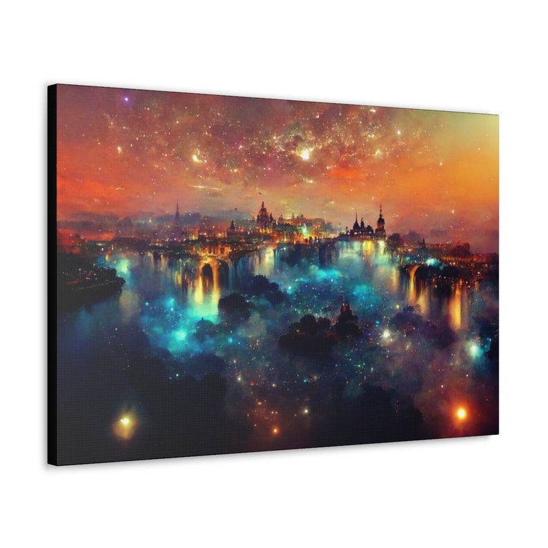 Fantasy Art Canvas Themed Castles in the Sky Digital AI Art. Etsy