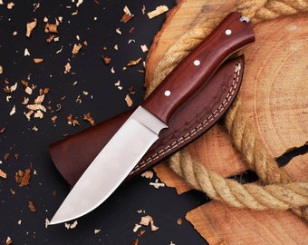 10" Premium Quality Carbon Steel Handmade Skinner Knife with Leather Sheath, Gift for him, Personalized gift