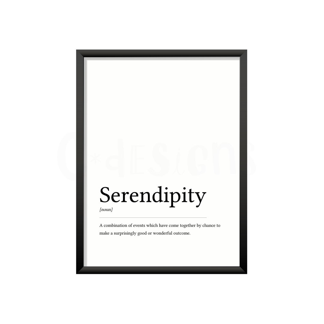 Serendipity Definition Printable Poster Meaning Serendipity Etsy
