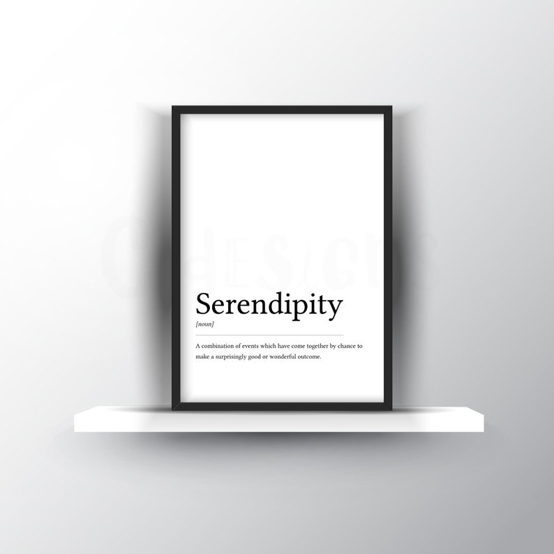 Serendipity Definition Printable Poster Meaning Serendipity - Etsy
