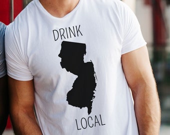 Drink Local Shirt, New Jersey Drink Local Shirt, Brewery Shirt, Local Brewery Tee, New Jersey Brewery Shirt, Drink Local Tee
