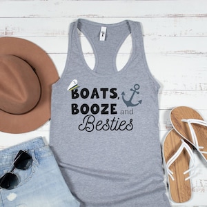 Boats Booze & Besties Tank Top, Drink on a Boat Tank, Boating Shirt, Booze Cruise Shirts, Boating Shirts, Day Drinking Shirts, Boat Drinking