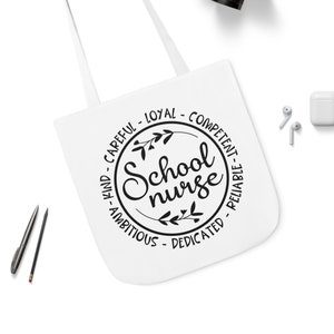 School Nurse Tote Bag, School Nurse Gift, Canvas School Nurse Tote Bag, Tote Bag for School Nurse, School Nurse Tote, School Nurse Christmas