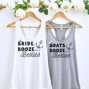 Boats Booze & Besties Tank Top, Drink on a Boat Tank, Boat Bach Party, Booze Cruise Tank, Boating Shirts, Day Drinking Shirts, Boat Drinking