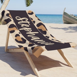 Personalized Cheetah Beach Towel, Name Beach Towel, Personal Beach Towel, Personalized Pool Towel, Cheetah Beach Towel, Beach Towel