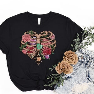 Valentine&#39;s Day Conversation Heart Ribcage T-Shirt
