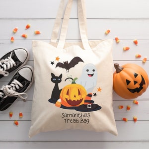 Bolsa personalizada de truco o trato, bolsa de asas de Halloween para niños, bolsa de dulces de truco o trato, bolsa de dulces de Halloween, bolsa de lona, totalizador