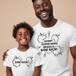Matching Dad & Son Shirts, Matching Dad Shirt, Dad and Son Shirts, Matching Father&#39;s Day Shirts, Shirts for Dad Son, Superhero and Sidekick