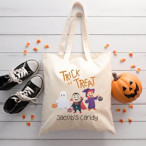 Bolsa personalizada de truco o trato, bolsa de asas de Halloween para niños, bolsa de dulces de truco o trato, bolsa de dulces de Halloween, bolsa de lona, totalizador