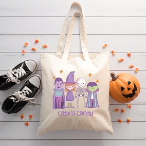 Bolsa personalizada de truco o trato, bolsa de asas de Halloween para niños, bolsa de dulces de truco o trato, bolsa de dulces de Halloween, bolsa de lona, totalizador