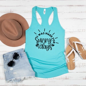Sunny Days Tank Top, Beach Tank Top, Summer Tank Top, Summer Women&#39;s Racerback Tank Top, Summer Tank, Beach Tank, Summer Shirt, Beach Shirt