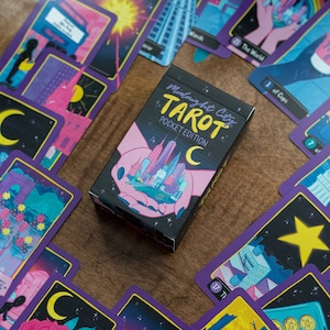 Midnight City Tarot® Pocket Deck | Miniature Tarot Deck | Travel Tarot Deck | New York City Themed Deck | Witchy Gift | Pagan | City Witch