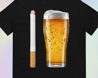 Cigarette and Beer for Breakfast | funny sarcastic offensive silly meme print | Short-Sleeve Unisex T-Shirt