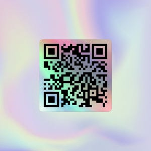 Rickroll Qr Code Sticker | Funny Classic Meme Prank Design | Holographic Sticker