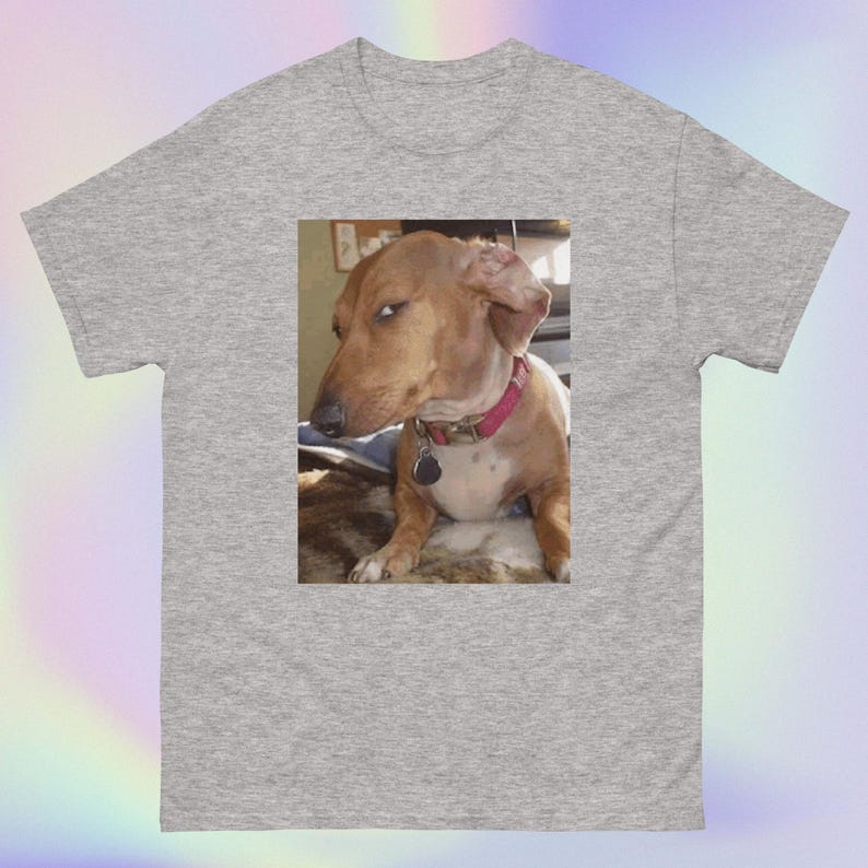Bombastic Side Eye Dog | Funny Sarcastic Judgemental Dog Meme Print | Short-Sleeve Unisex T-Shirt Sport Grey