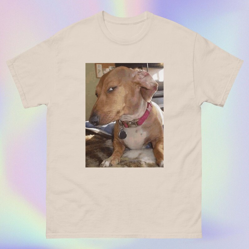 Bombastic Side Eye Dog | Funny Sarcastic Judgemental Dog Meme Print | Short-Sleeve Unisex T-Shirt Natural