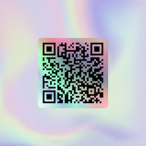 Rickroll Qr Code Aufkleber | Lustiges klassisches Meme Streich Design | Holographischer Sticker