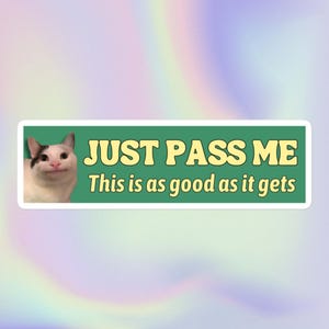 Só me passa isso é o melhor que pode acontecer | Meme engraçado, sarcástico, bobo, irônico e desequilibrado de gato beluga | Capacete sem bolhas ou adesivo de para-choque