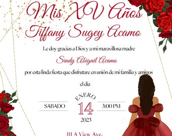 Red Roses Red Dress Invitation