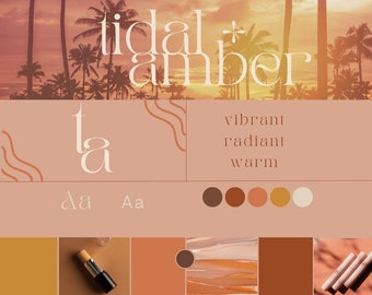Mini Branding Kit with Color Palette and Canva Free Font Pairing -Tidal + Amber