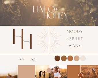 Mini Branding Kit with Color Palette and Canva Free Font Pairing - Halo and Honey