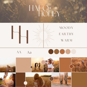 Mini Branding Kit with Color Palette and Canva Free Font Pairing - Halo and Honey