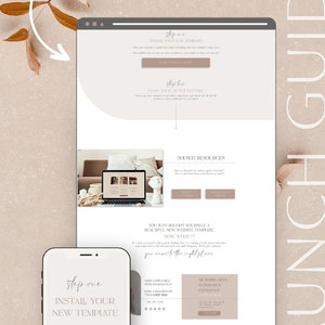 A fun feminine Showit website template designed with soft blush colors, whimsical fonts, and an effortlessly elegant style. image 6