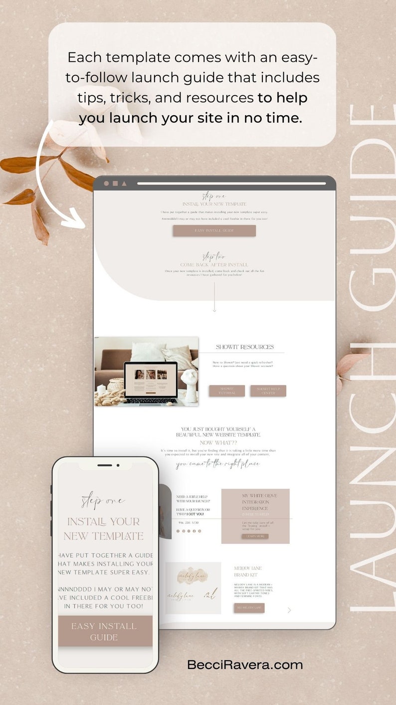 A fun feminine Showit website template designed with soft blush colors, whimsical fonts, and an effortlessly elegant style. image 6