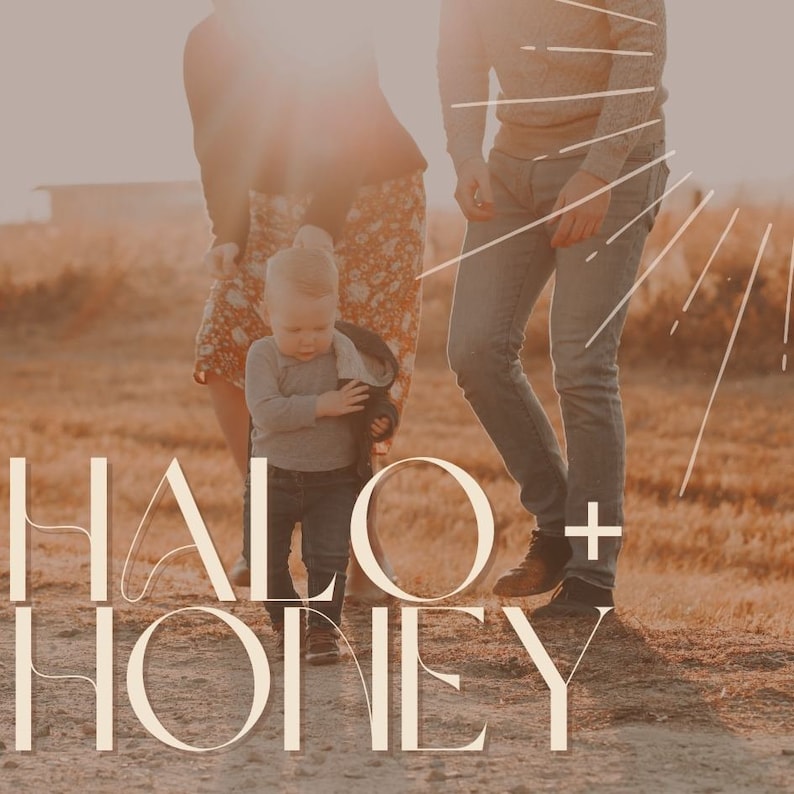 Mini Branding Kit with Color Palette and Canva Free Font Pairing Halo and Honey image 7