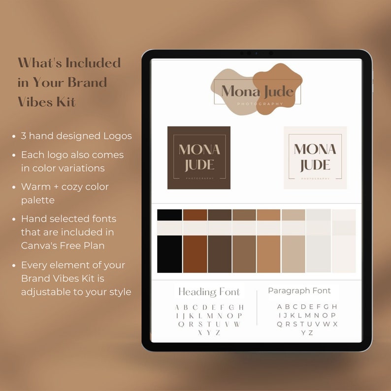 Mona Jude Branding Kit with 3 Logos Adjustable Canva image 2