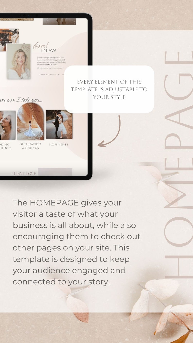 A fun feminine Showit website template designed with soft blush colors, whimsical fonts, and an effortlessly elegant style. image 2