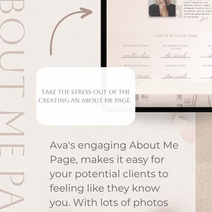 A fun feminine Showit website template designed with soft blush colors, whimsical fonts, and an effortlessly elegant style. image 4