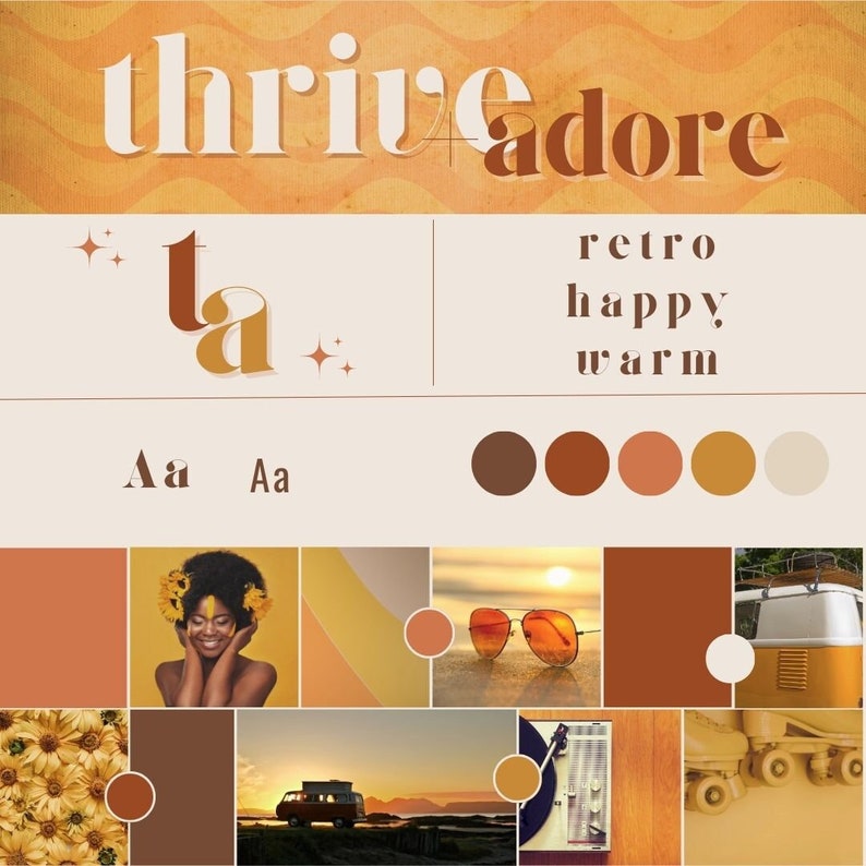 Mini Branding Kit with Color Palette and Canva Free Font Pairing Thrive Adore image 1