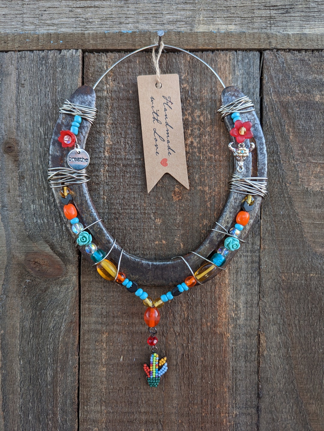 Decorated Lucky Horseshoe Art Horseshoe Décor Cowboy Décor Etsy.de