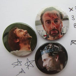 3x David Tennant Macbeth Pin Badges