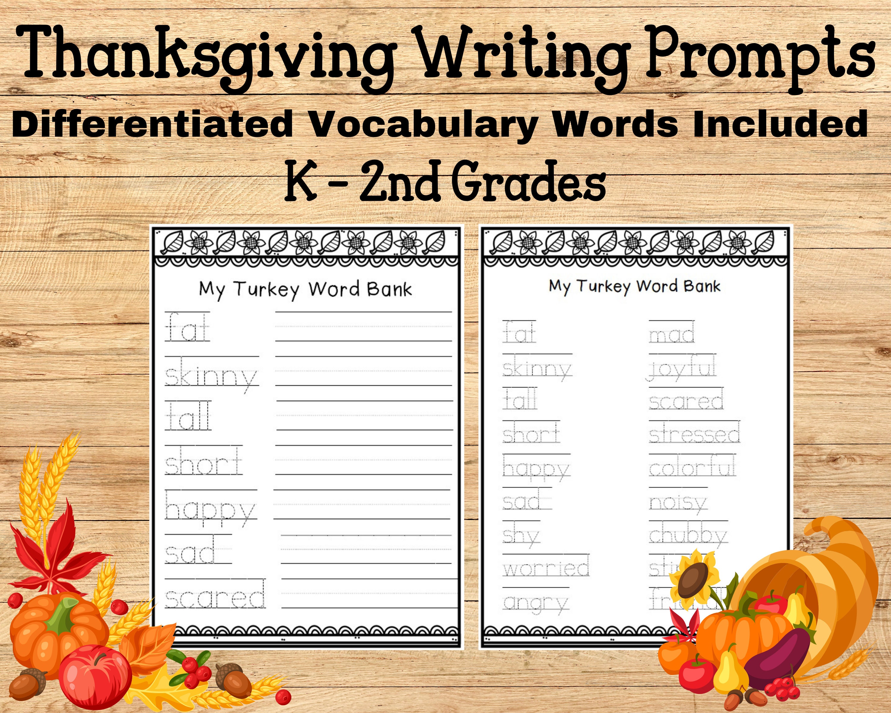 Writing Prompts Thanksgiving Printables Thanksgiving Etsy