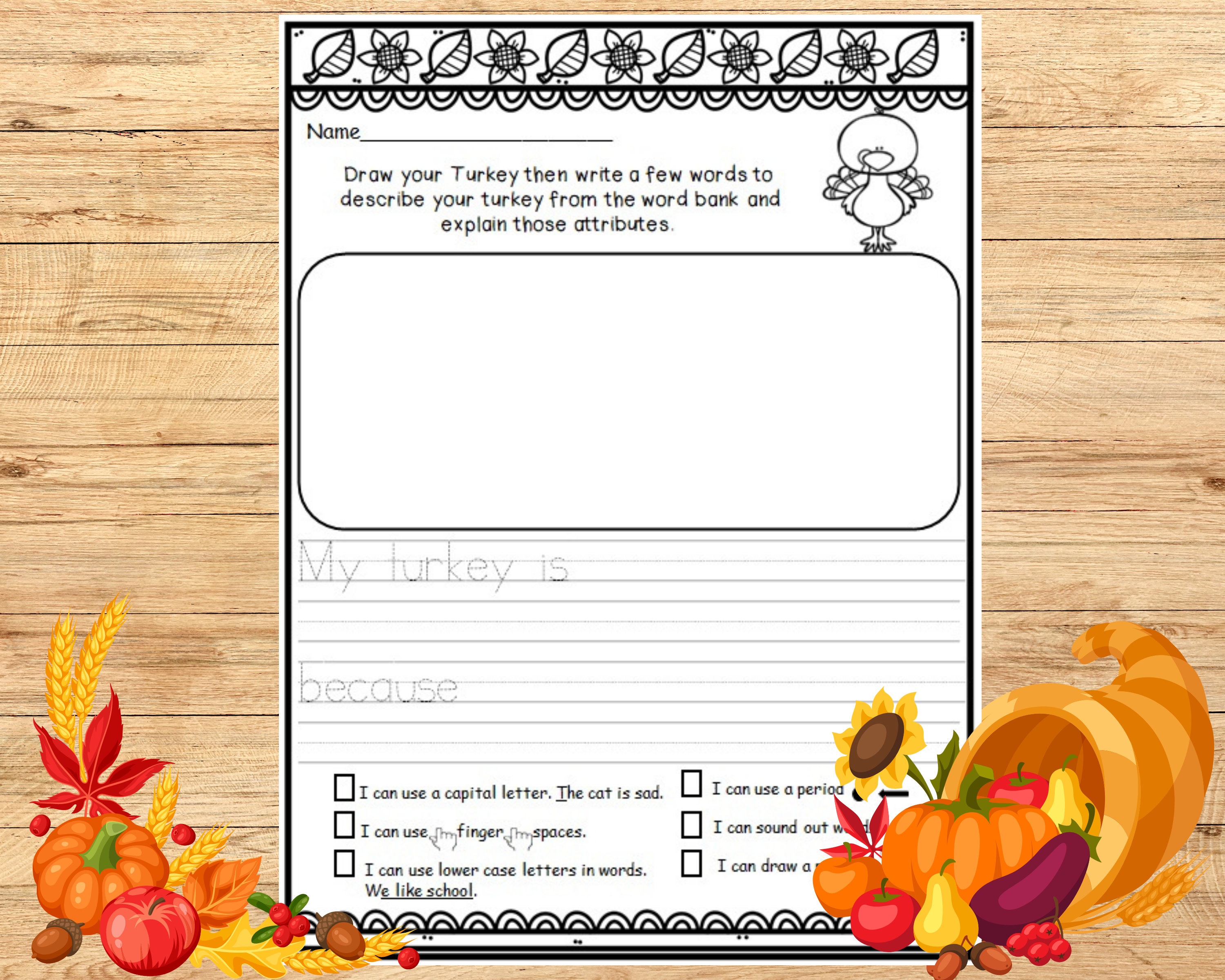 Writing Prompts Thanksgiving Printables Thanksgiving Etsy