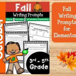 Fall Writing Prompts Elementary Writing Prompts Homeschool - Etsy