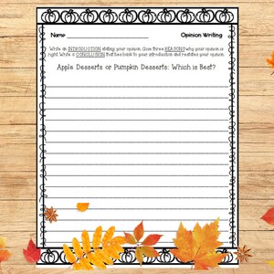 Fall Writing Prompts Elementary Writing Prompts Homeschool - Etsy