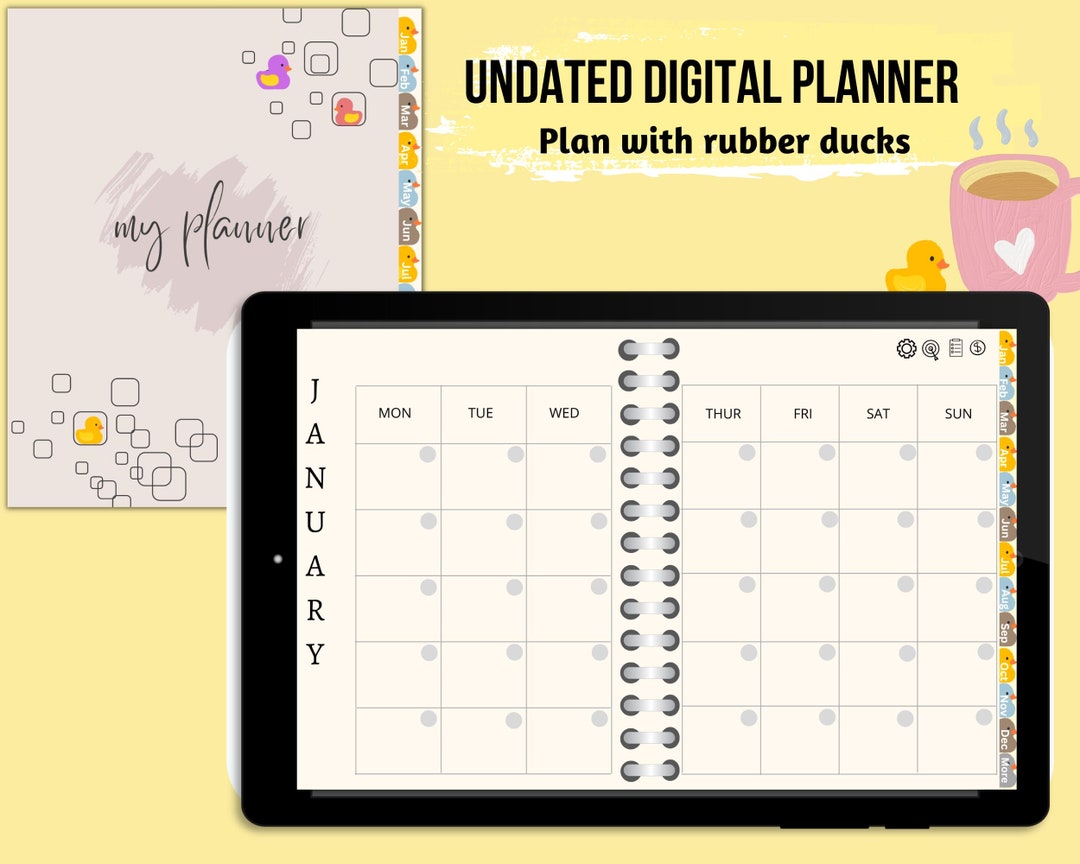 Planner Rabber Digital Planner, Goodnotes Planner, Monthly Digital Planner, Undated ...
