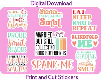 Printable Smut Sticker Bundle 4  Smut PNG Stickers Print and Cut Stickers for Cricut Digital Download
