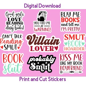 Ausdruckbare Smut Sticker Bundle 2 Smut PNG Stickers Print und Cut Stickers für Cricut Digital Download Erwachsene Stickers Bild 1
