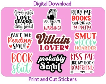 Printable Smut Sticker Bundle 2 Smut PNG Stickers Print and Cut Stickers for Cricut Digital Download Adult Stickers