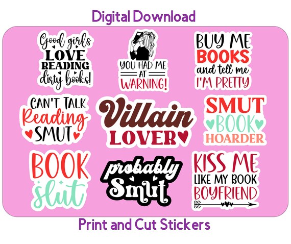 Printable Smut Sticker Bundle 2 Smut PNG Stickers Print and Cut Stickers for Cricut Digital Download Adult Stickers