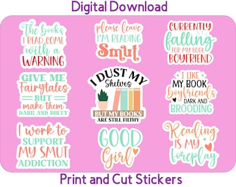 Druckbare Smut Sticker Bundle 5 Smut PNG Dateien Print und Cut Sticker für Cricut Digital Download