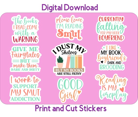 Printable Smut Sticker Bundle 5  Smut PNG Files Print and Cut Stickers for Cricut Digital Download