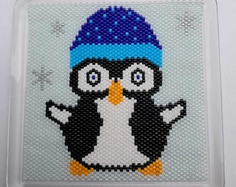 Penguin Blue Hat Coaster
