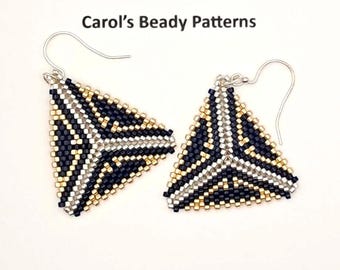 Gold and Silver Triangle Earrings